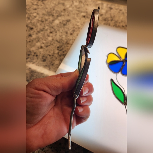 Lot of 4 Vintage Flower Retro Stainglass Sunkatchers Tulips, Pansy, Orchid - Picture 3 of 16